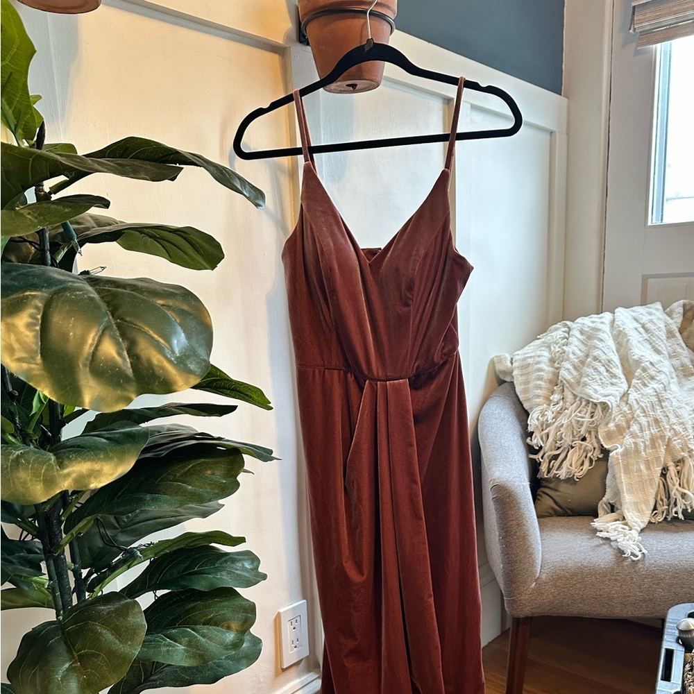 Reverly Velvet Dress in Terracotta Size 6